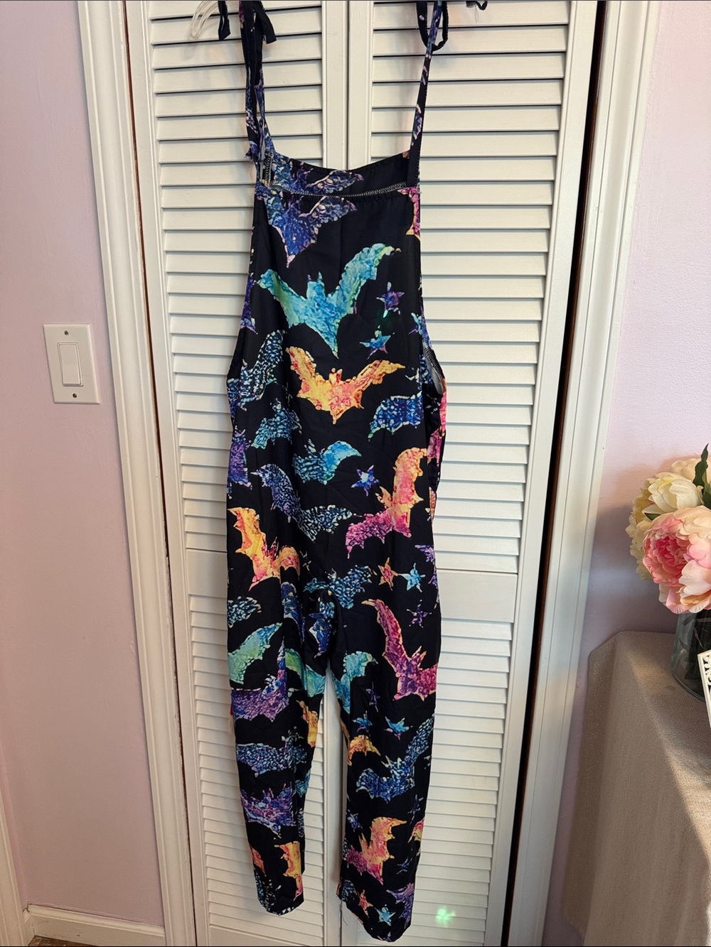 Jumpsuit with Multicolor Bat Print